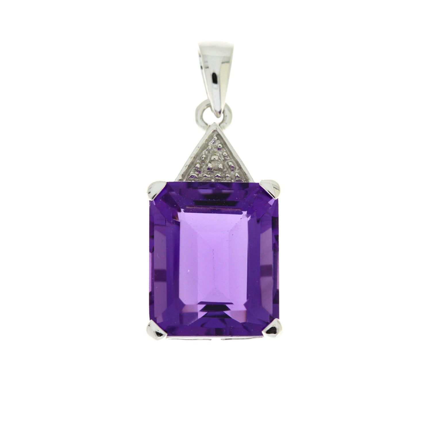 Amethyst Diamond Fashion Pendants 10KT White Gold by Bids.com