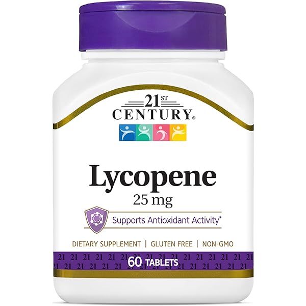 21st Century Lycopene 25 mg, Maximum Strength Antioxidant Support, 60 Tablets by Pasteur Pharmacy