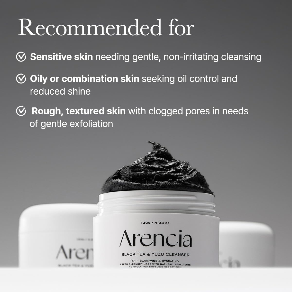 Arencia Black Tea &amp; Yuzu Rice Mochi Cleanser  DestGlow