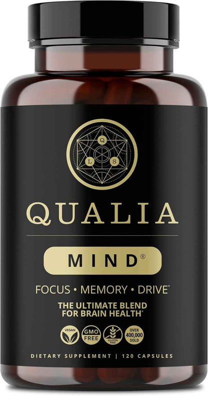 QUALIA MIND | The Ultimate Blend For Brain Health* | Doctor-Formulated Nootropic To Fuel Focus &amp; Concentration* | Supports Long Term Brain Health| Maintain Drive &amp; Productivity | 2 Month Supply
