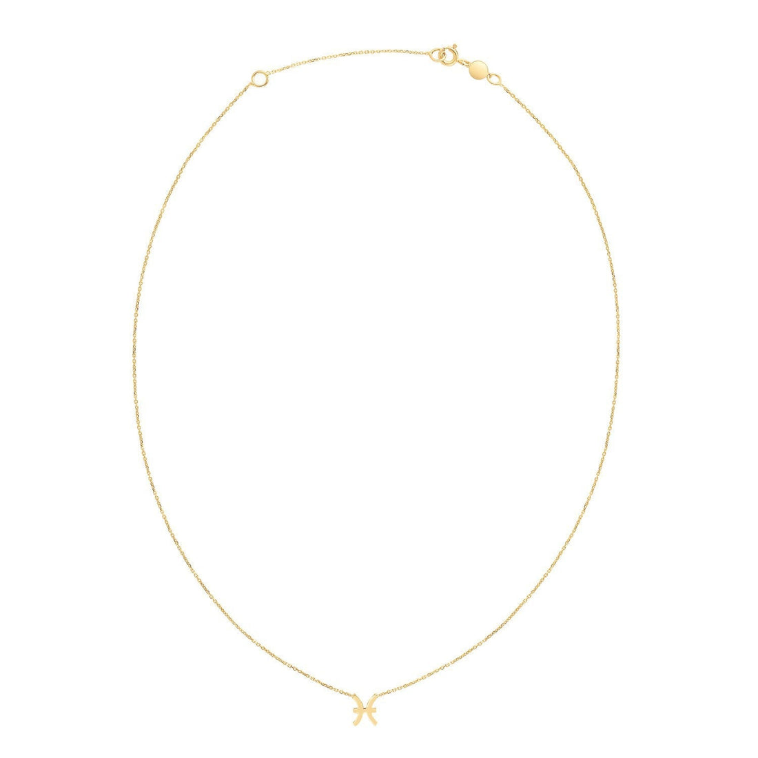 14K Yellow Gold Pisces Necklace  DestGlow