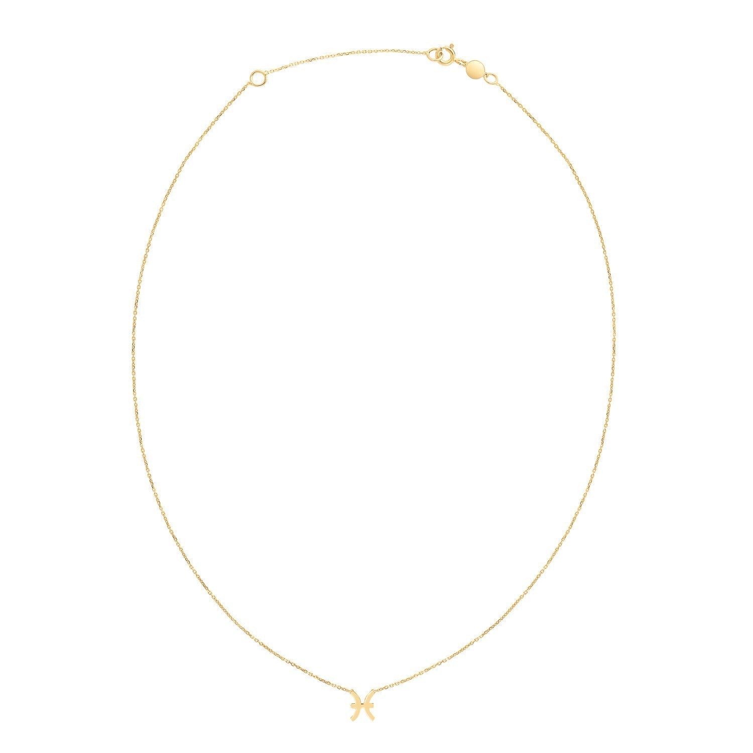14K Yellow Gold Pisces Necklace  DestGlow