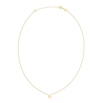 14K Yellow Gold Pisces Necklace  DestGlow