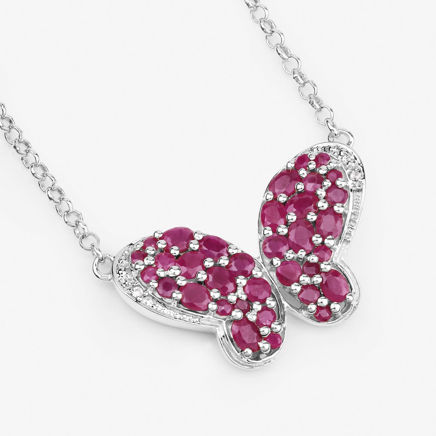 4.15 Carat Genuine Ruby and White Zircon .925 Sterling Silver Pendant by Bids.com