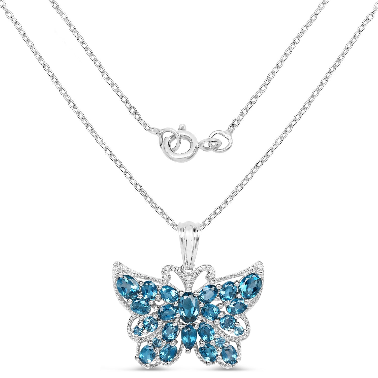 4.81 Carat Genuine London Blue Topaz .925 Sterling Silver Pendant by Bids.com