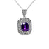 .925 Sterling Silver Purple Amethyst and Diamond Accent Art Deco Style 18" Pendant Necklace (I-J Color, I1-I2 Clarity) by Bids.com