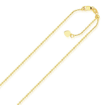 14k Yellow Gold Singapore Style Adjustable Chain (1.40 mm) by Bids.com