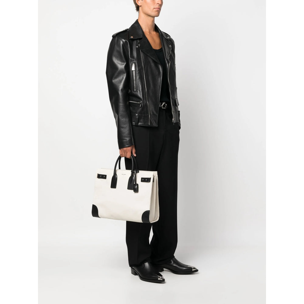 Saint Laurent White Tote Bags Men by Luosophy
