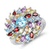 3.70 Carat Genuine Multi Stone .925 Sterling Silver Ring by Bids.com
