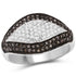 0.50 Carat Genuine Champagne Diamond and White Diamond .925 Sterling Silver Ring by Bids.com
