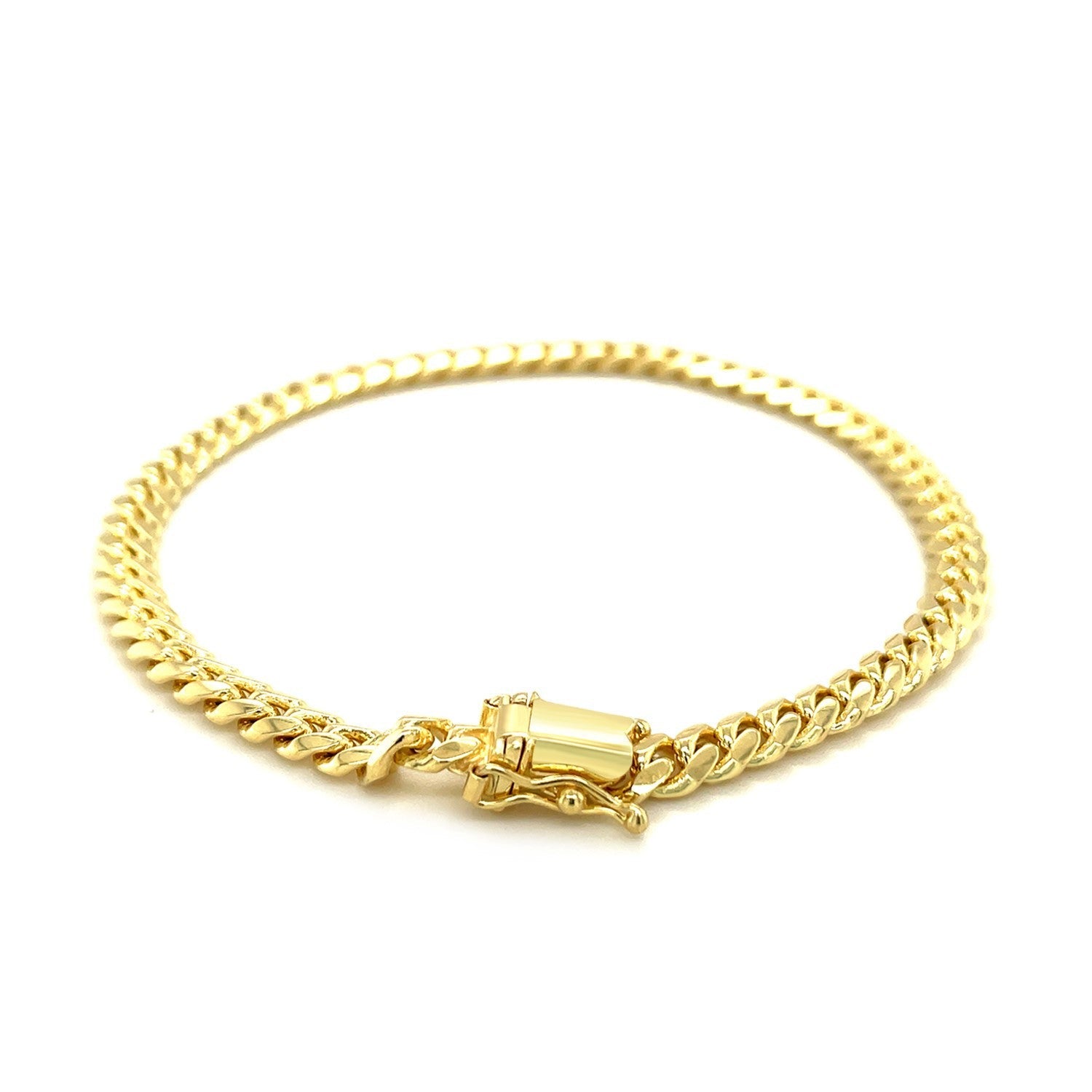 5.0mm 14k Yellow Gold Classic Miami Cuban Solid Bracelet by Bids.com