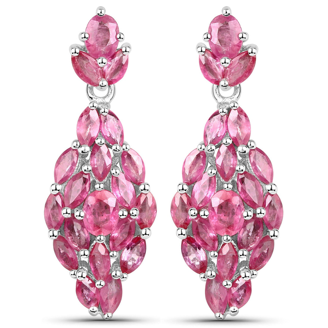 4.12 Carat Genuine Ruby .925 Sterling Silver Earrings by Bids.com