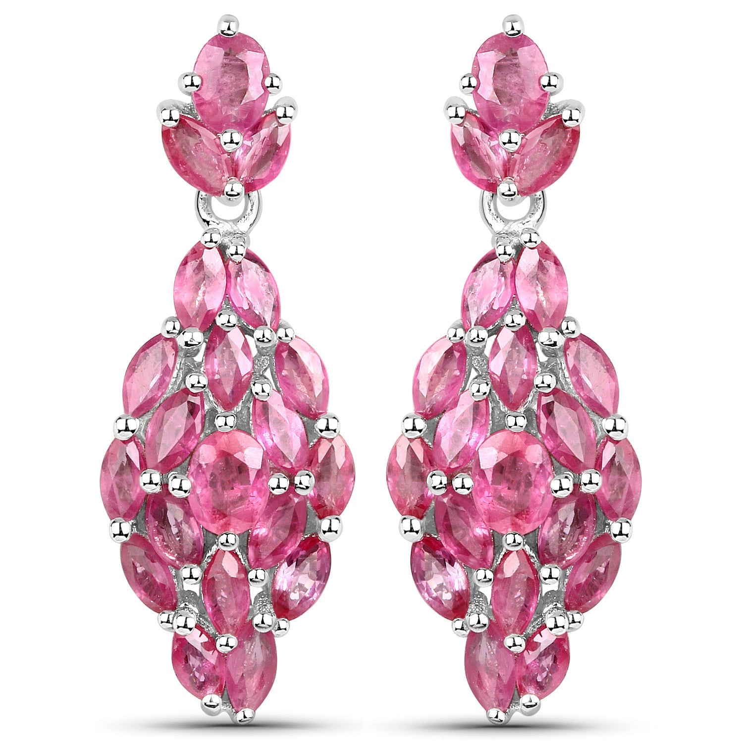4.12 Carat Genuine Ruby .925 Sterling Silver Earrings by Bids.com