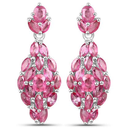 4.12 Carat Genuine Ruby .925 Sterling Silver Earrings by Bids.com