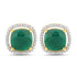 4.40 Carat Dyed Emerald and White Diamond .925 Sterling Silver Earrings by Bids.com
