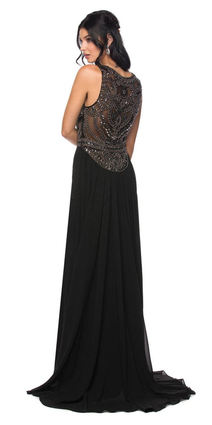 Juliet 628 Embellished Bodice Fit and Flare Prom Gown with Train by DiscountDressShop