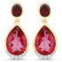 7.98 Carat Genuine Pink Topaz, Rhodolite Garnet and White Diamond .925 Sterling Silver Earrings by Bids.com