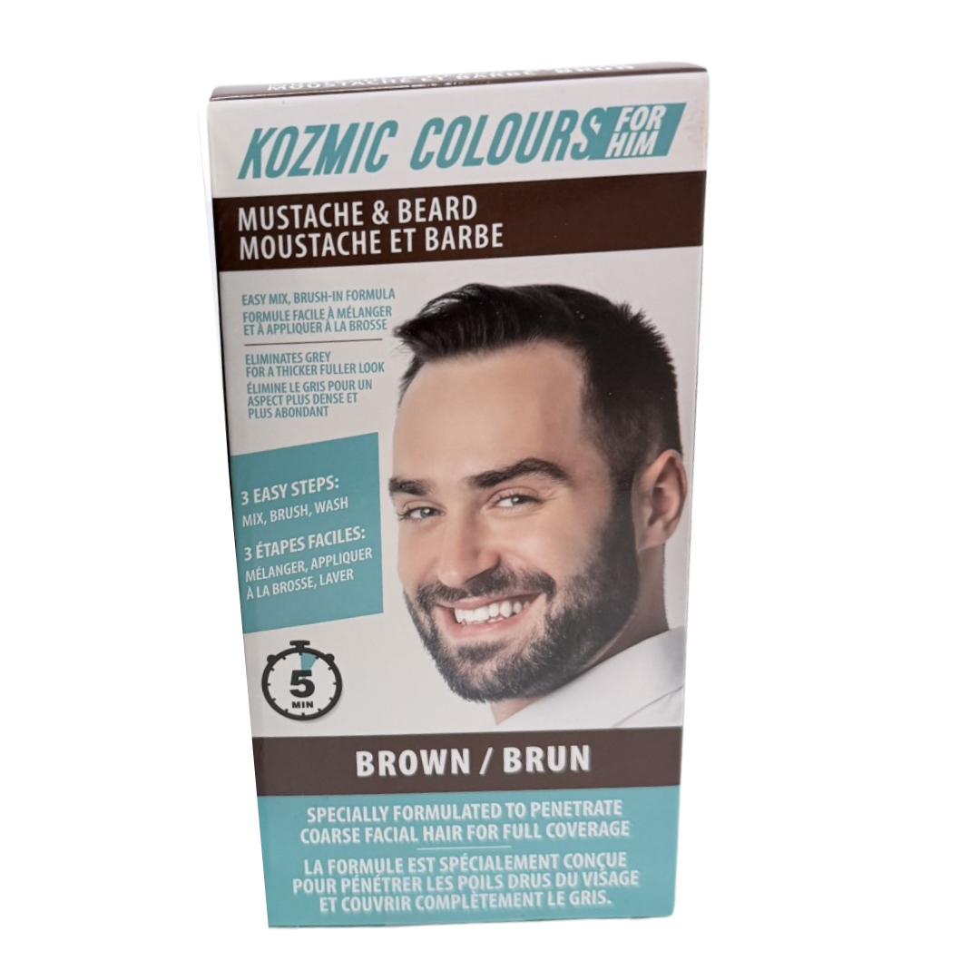Kozmic Colours for Him Mustache &amp; Beard Color - Brown (5-Minute) by Farmacias Savia
