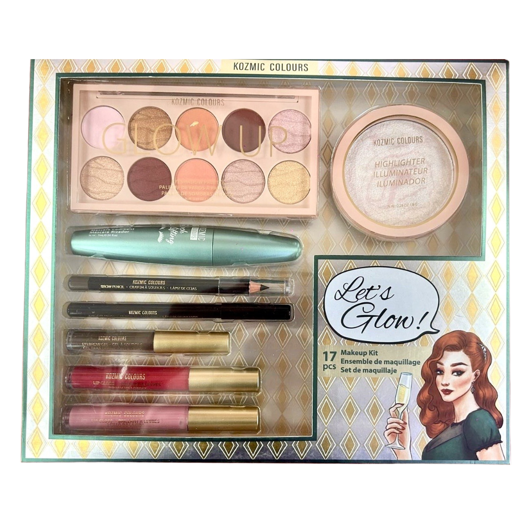Kozmic Colours Glow Up Makeup Kit (17 pc) by Farmacias Savia