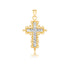 14k Two-Tone Gold Diamond Cut and Baroque Inspired Cross Pendant by Bids.com
