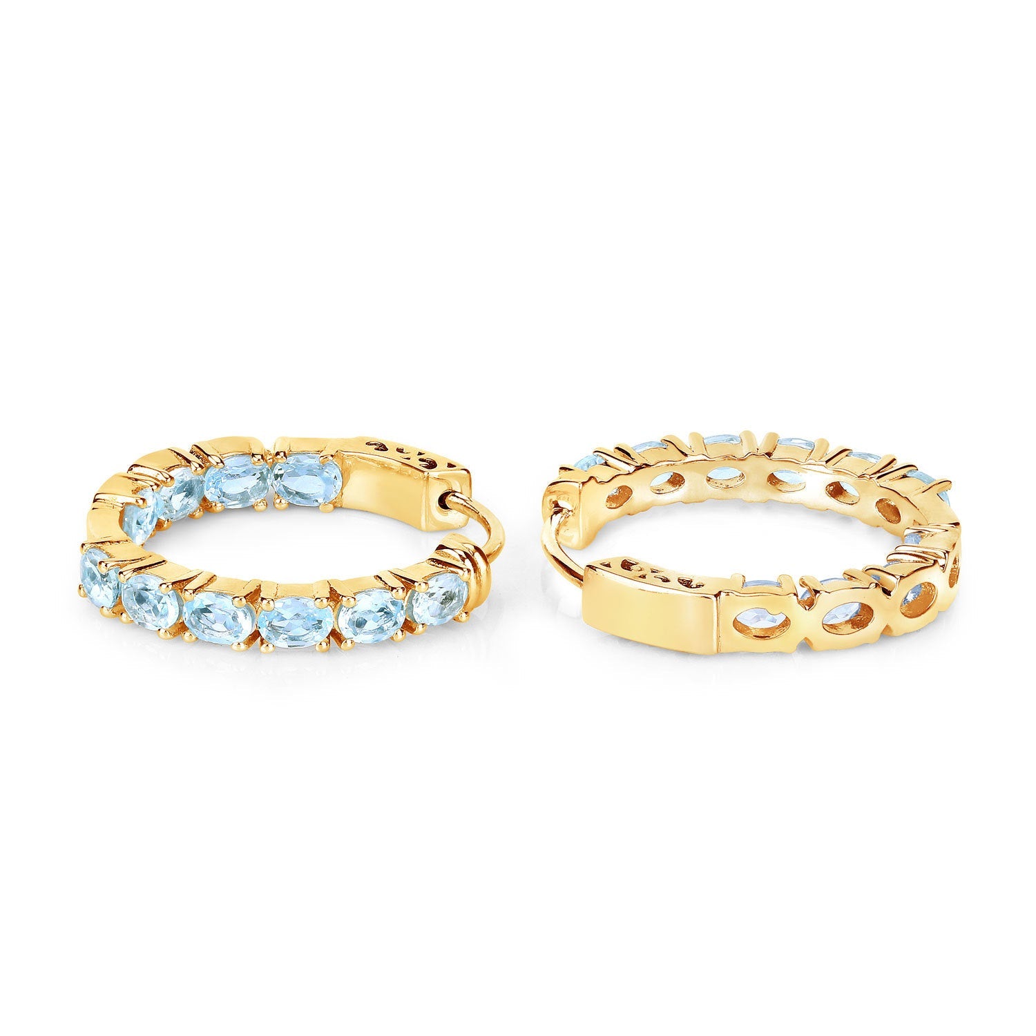 3.80 Carat Genuine Blue Topaz .925 Sterling Silver Earrings by Bids.com