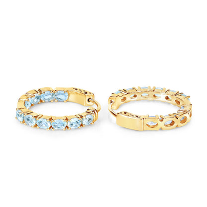 3.80 Carat Genuine Blue Topaz .925 Sterling Silver Earrings by Bids.com