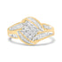 10K Yellow and White Gold 3/4 Cttw Diamond Cluster and Swirl Ring (H-I Color, I1-I2 Clarity) by Bids.com
