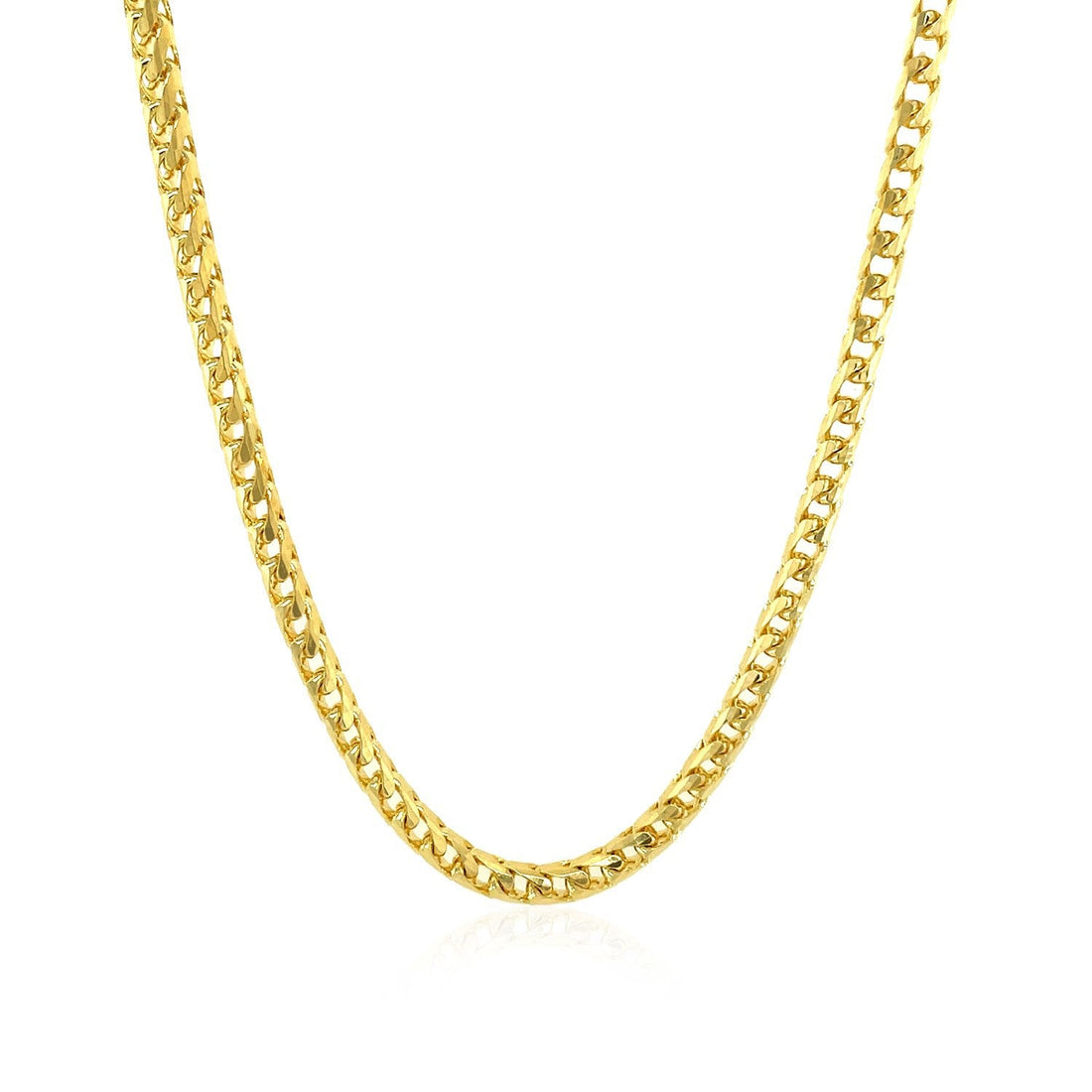 3.1mm 14k Yellow Solid Gold Diamond Cut Round Franco Chain by Bids.com