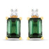 1.24 Carat Genuine Green Tourmaline and White Diamond 14K Yellow Gold Earrings by Bids.com