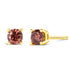 14K Yellow Gold 1.00 Cttw Round Brilliant Cut Lab Grown Pink Diamond 4-Prong Classic Solitaire Earrings (Pink Color, VVS2-VS1 Clarity) by Bids.com