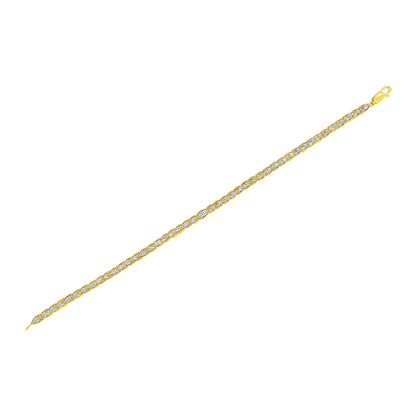 10K Yellow Gold Plated .925 Sterling Silver 1 cttw Prong-Set Diamond Pear Shape Link Bracelet (I-J Color, I1-I2 Clarity) - 7.25" by Bids.com