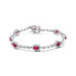 10K White Gold 4.5mm x 3mm Oval Ruby and Diamond Link Bracelet (H-I Color, SI1-SI2 Clarity) - Size 7" by Bids.com
