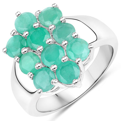 6.60 Carat Genuine Emerald .925 Sterling Silver 3 Piece Jewelry Set (Ring, Earrings, and Pendant w/ Chain) by Bids.com