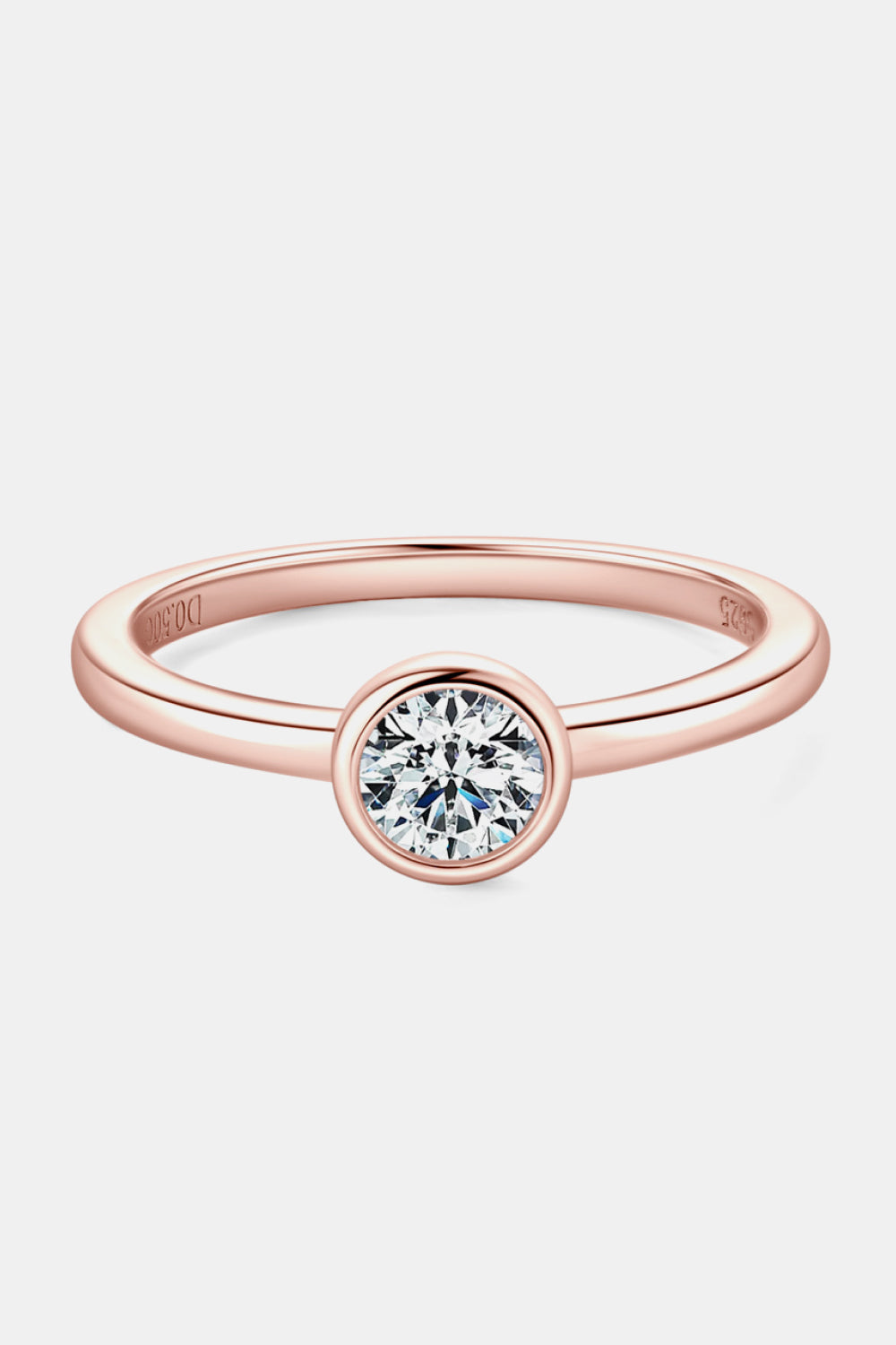 Sparkala™ Pure Sterling Silver Solitaire Ring (18k Rose Gold over Pure Sterling Silver) by Sparkala