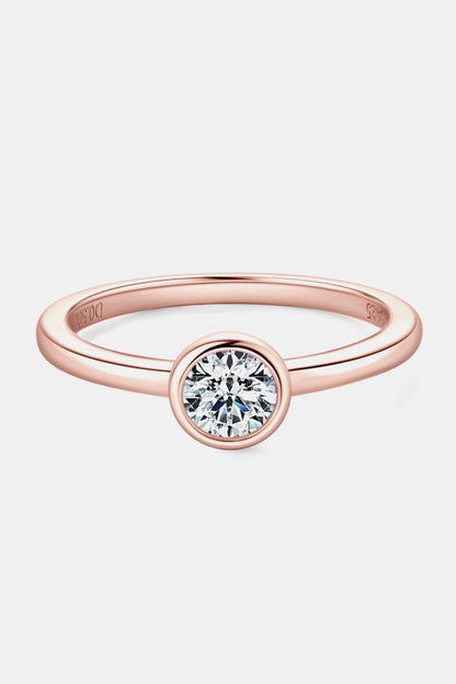 Sparkala™ Pure Sterling Silver Solitaire Ring (18k Rose Gold over Pure Sterling Silver) by Sparkala