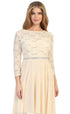 CLEARANCE - Celavie 6305L Three-Quarter Length Lace Sleeve Dress A-line (Size M) by DiscountDressShop