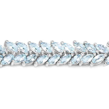 15.04 Carat Genuine Blue Topaz .925 Sterling Silver Bracelet by Bids.com