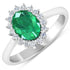 1.87 Carat Genuine Zambian Emerald and White Diamond 14K White Gold Ring by Bids.com