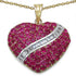 14K Yellow Gold Plated 4.67 Carat Genuine Ruby & White Topaz .925 Sterling Silver Pendant  DestGlow