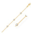 14k Yellow Gold Anklet with Round White Cubic Zirconia by Bids.com
