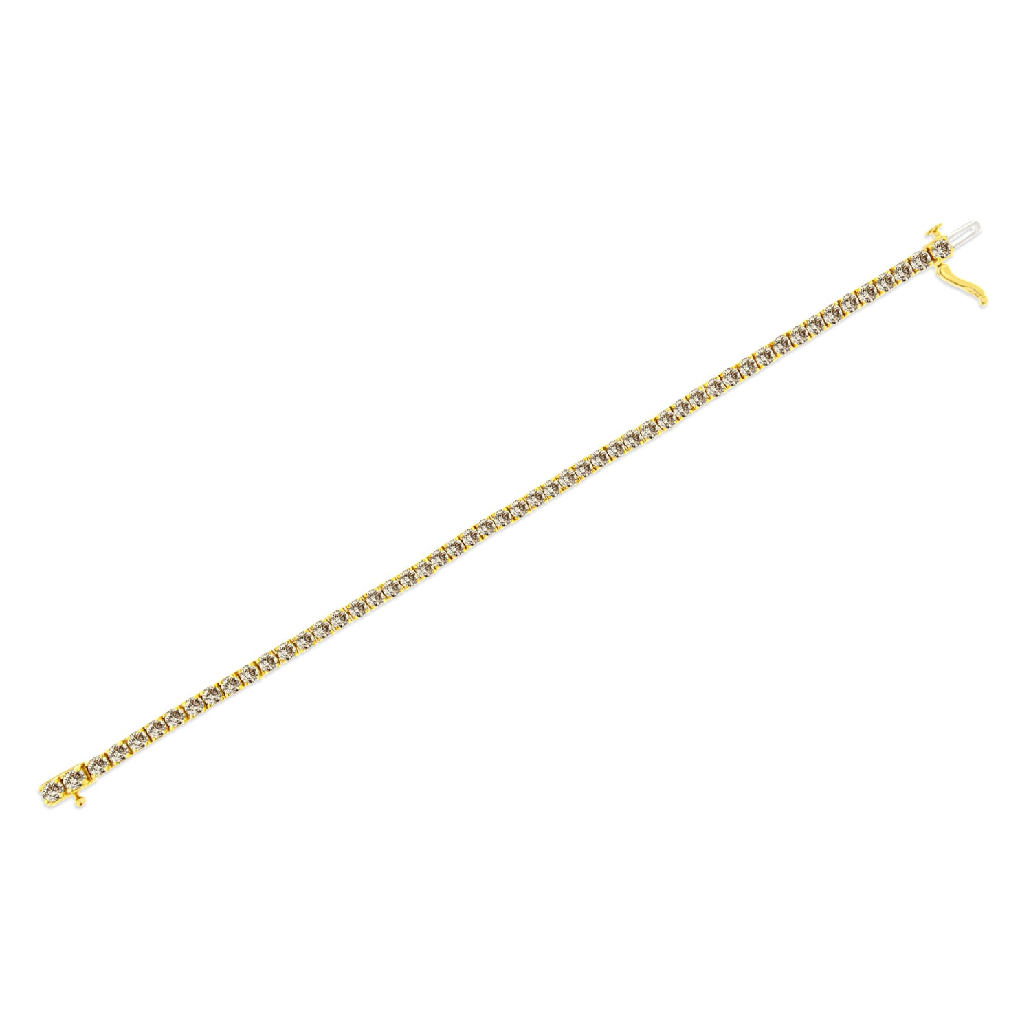14K Yellow Gold Plated .925 Sterling Silver 8.0 Cttw Diamond Classic Link Tennis Bracelet (K-L Color, I2-I3 Clarity) - 7-1/4" by Bids.com