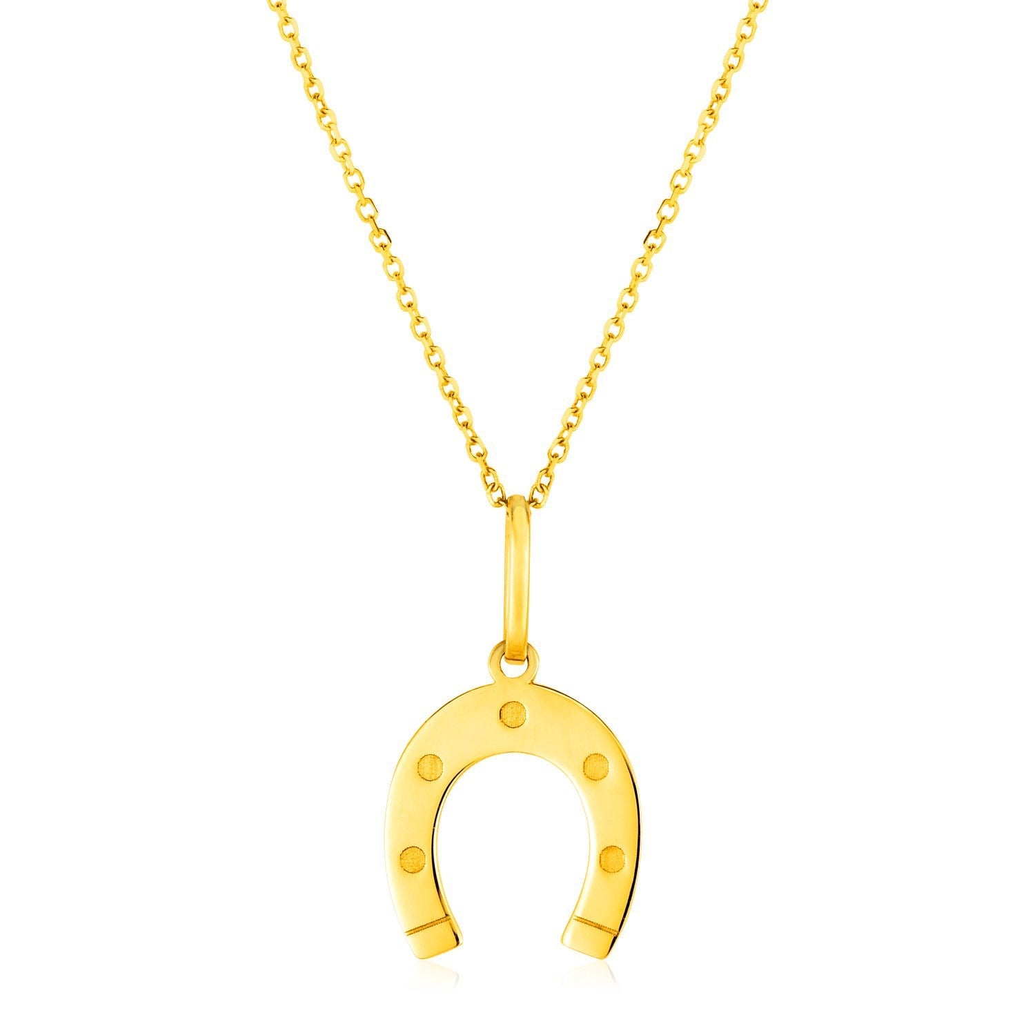 14K Yellow Gold Necklace with Horseshoe by Bids.com