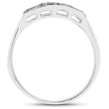 0.48 Carat Genuine Blue Diamond .925 Sterling Silver Ring by Bids.com