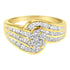 14K Yellow Gold Diamond Cocktail Bypass Ring (1 1/2 Cttw, H-I Color, SI2-I1 Clarity) - Size 7 by Bids.com