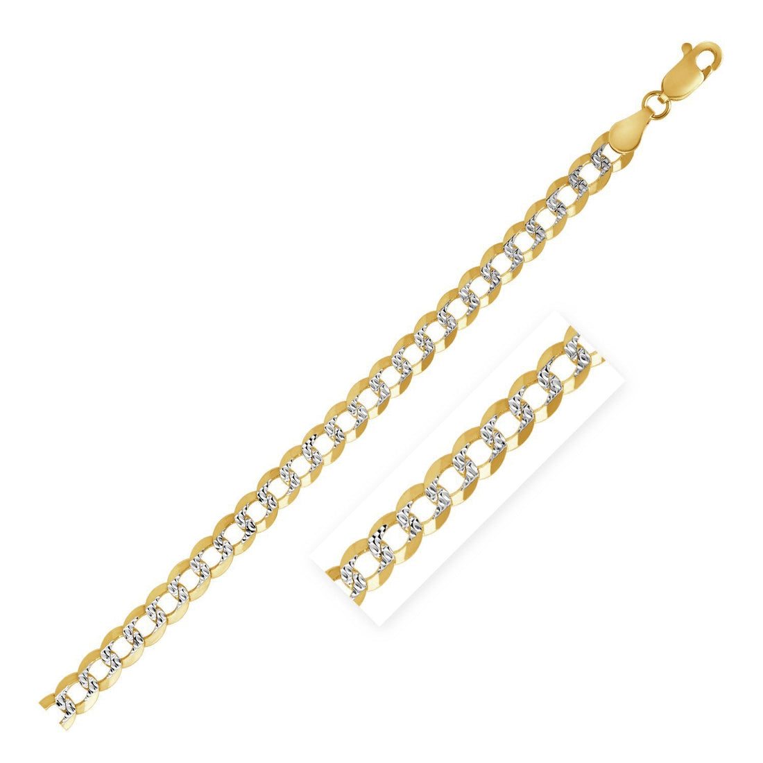 3.2 mm 14k Two Tone Gold Pave Curb Chain by Bids.com