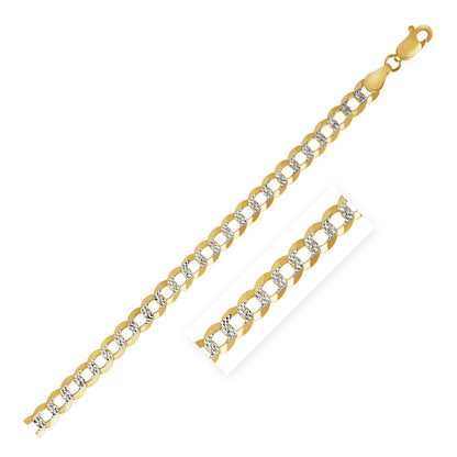3.2 mm 14k Two Tone Gold Pave Curb Chain by Bids.com