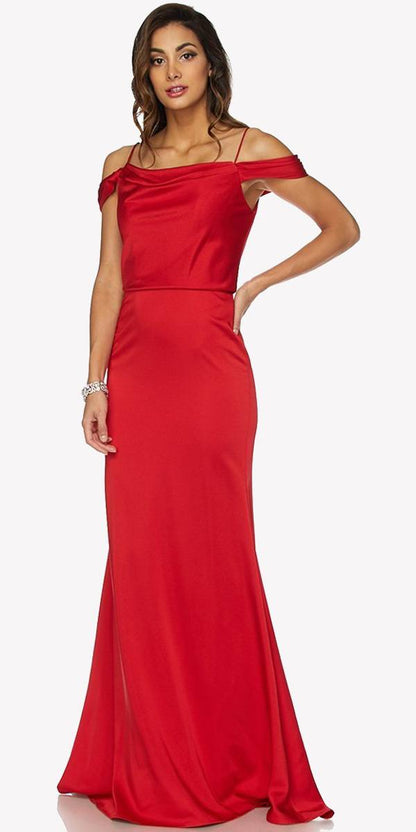 Juliet 641 Off Shoulder Long Dress Spaghetti Strap by DiscountDressShop