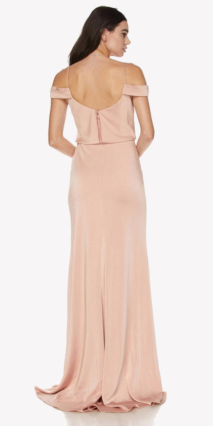 Juliet 641 Off Shoulder Long Dress Spaghetti Strap by DiscountDressShop