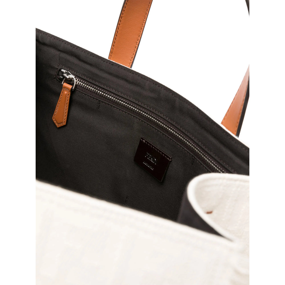 Fendi Neutrals Tote Bags Men by Luosophy