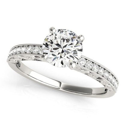 14k White Gold Antique Style Diamond Engagement Ring (1 1/8 cttw) by Bids.com